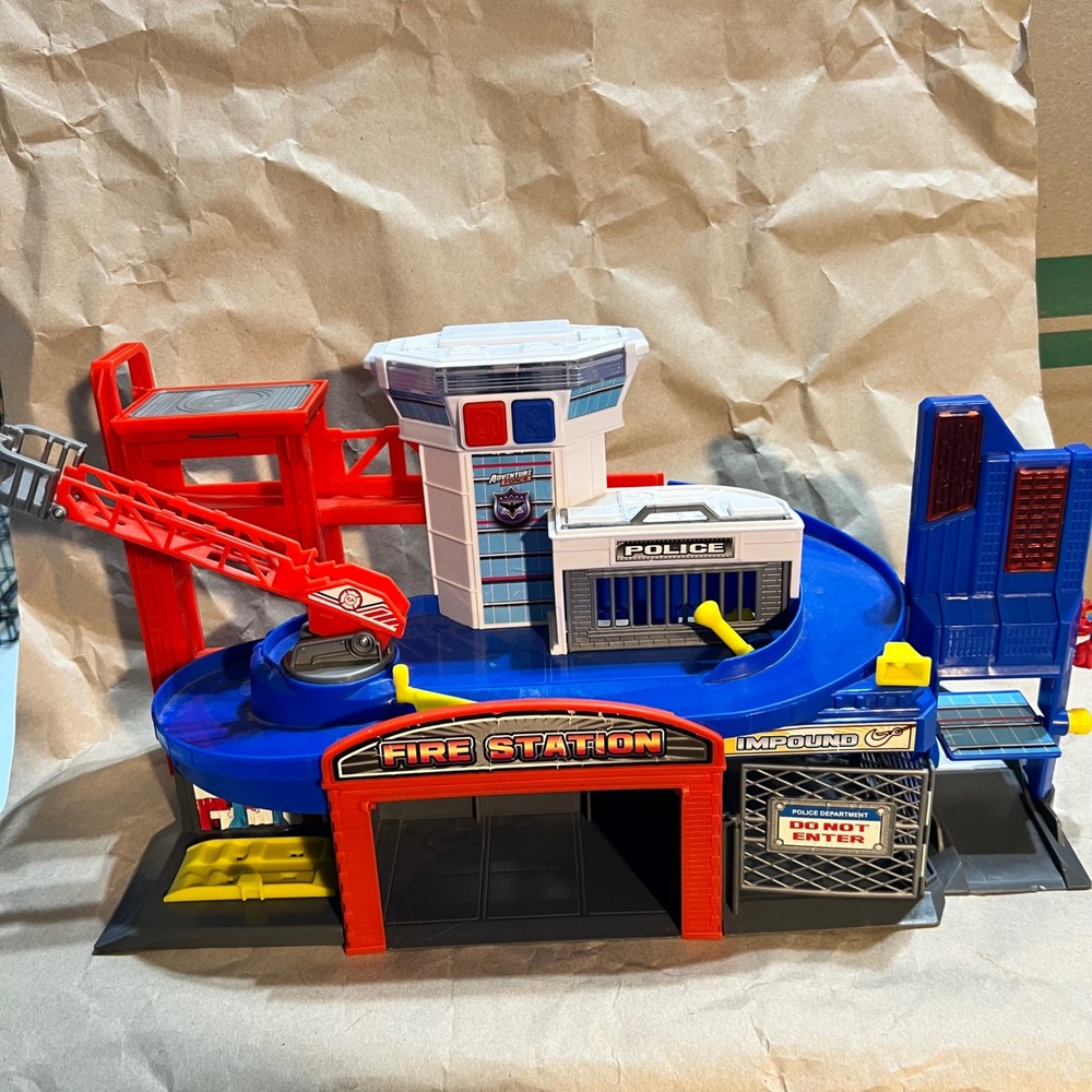 Adventure Force Large Emergency Center Playset Blue Red Fire Police Station Toy